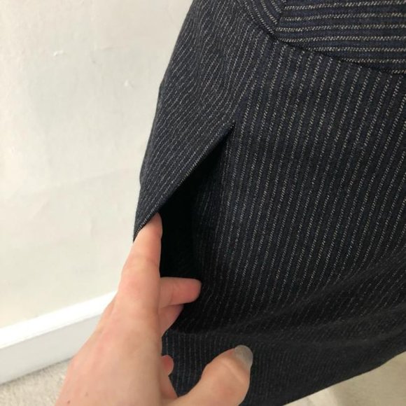 Theory Pinstripe Virgin Wool Skirt - Picture 3 of 8
